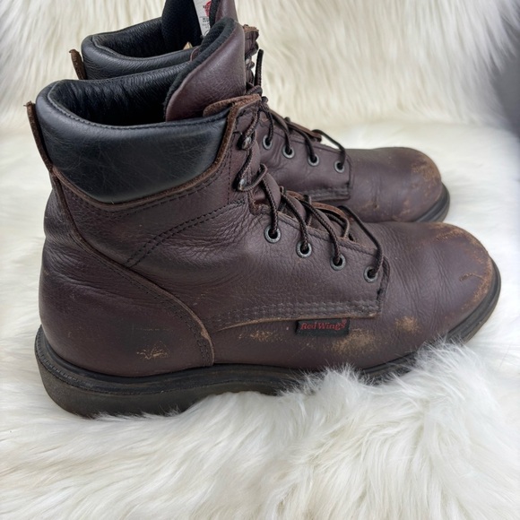 Red Wing Brown Leather Boots Lace up with Sturdy Sole size 11 Man - Picture 2 of 14